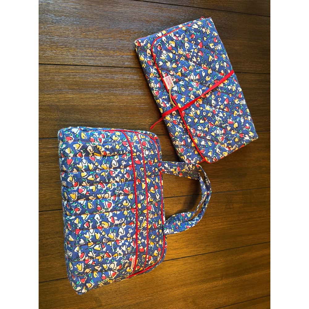 Vintage Totes Commuter Creations Quilted Cosmetic Bag & Hanging Organizer Set
